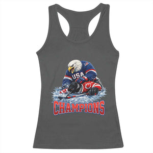 USA Ice Hockey Racerback Tank Top Eagle Dominates Canada 2026 Hockey Champions TS10 Dark Heather Print Your Wear
