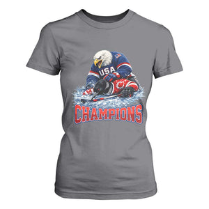 USA Ice Hockey T Shirt For Women Eagle Dominates Canada 2026 Hockey Champions TS10 Charcoal Print Your Wear
