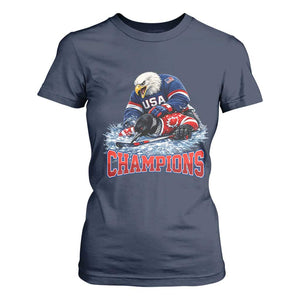USA Ice Hockey T Shirt For Women Eagle Dominates Canada 2026 Hockey Champions TS10 Navy Print Your Wear