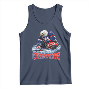 USA Ice Hockey Tank Top Eagle Dominates Canada 2026 Hockey Champions TS10 Navy Print Your Wear