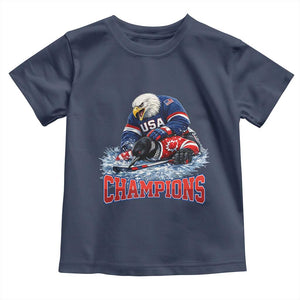 USA Ice Hockey Toddler T Shirt Eagle Dominates Canada 2026 Hockey Champions TS10 Navy Print Your Wear