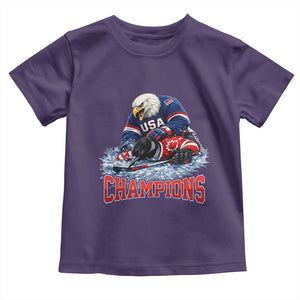 USA Ice Hockey Toddler T Shirt Eagle Dominates Canada 2026 Hockey Champions TS10 Purple Print Your Wear