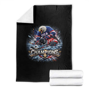 USA Ice Hockey Throw Blanket Eagle Dominates Canada 2026 Hockey Champions Graphic TS10 Black Print Your Wear