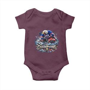 USA Ice Hockey Baby Onesie Eagle Dominates Canada 2026 Hockey Champions Graphic TS10 Maroon Print Your Wear