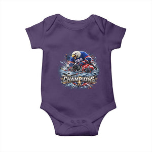 USA Ice Hockey Baby Onesie Eagle Dominates Canada 2026 Hockey Champions Graphic TS10 Purple Print Your Wear