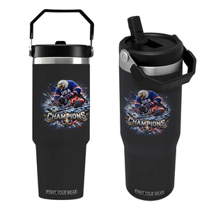 USA Ice Hockey Flip Straw Tumbler Eagle Dominates Canada 2026 Hockey Champions Graphic TS10 One Size: 30 oz Black Print Your Wear
