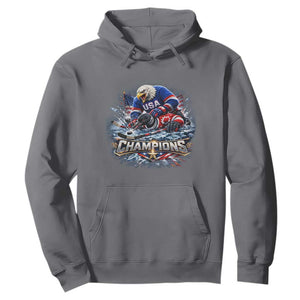USA Ice Hockey Hoodie Eagle Dominates Canada 2026 Hockey Champions Graphic TS10 Charcoal Print Your Wear