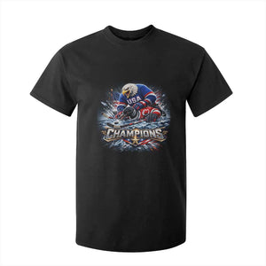 USA Ice Hockey T Shirt For Kid Eagle Dominates Canada 2026 Hockey Champions Graphic TS10 Black Print Your Wear