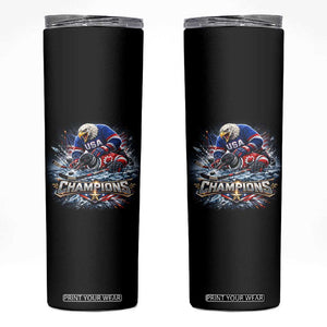 USA Ice Hockey Skinny Tumbler Eagle Dominates Canada 2026 Hockey Champions Graphic TS10 Black Print Your Wear