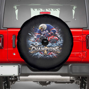 USA Ice Hockey Spare Tire Cover Eagle Dominates Canada 2026 Hockey Champions Graphic TS10 Black Print Your Wear