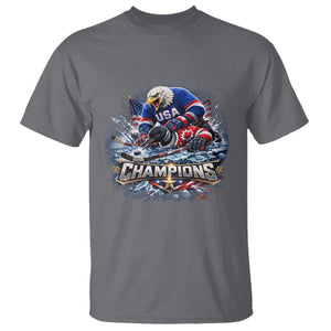 USA Ice Hockey T Shirt Eagle Dominates Canada 2026 Hockey Champions Graphic TS10 Charcoal Print Your Wear