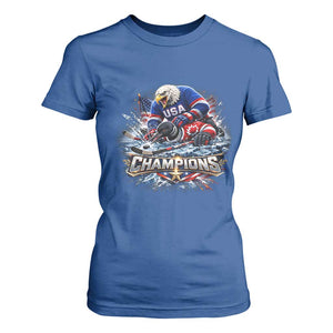 USA Ice Hockey T Shirt For Women Eagle Dominates Canada 2026 Hockey Champions Graphic TS10 Royal Blue Print Your Wear
