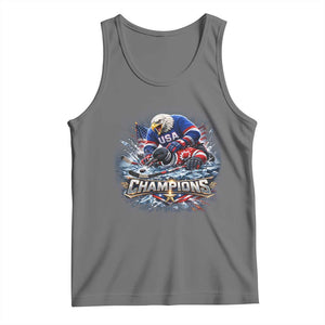 USA Ice Hockey Tank Top Eagle Dominates Canada 2026 Hockey Champions Graphic TS10 Black Heather Print Your Wear