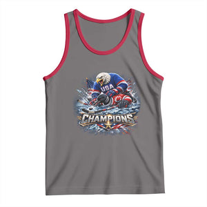 USA Ice Hockey Tank Top Eagle Dominates Canada 2026 Hockey Champions Graphic TS10 Deep Heather Red Print Your Wear