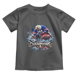 USA Ice Hockey Toddler T Shirt Eagle Dominates Canada 2026 Hockey Champions Graphic TS10 Dark Heather Print Your Wear