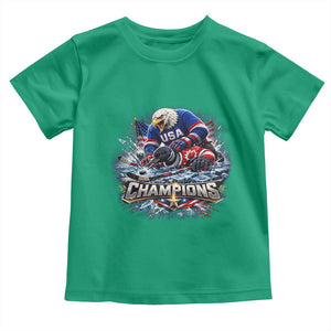USA Ice Hockey Toddler T Shirt Eagle Dominates Canada 2026 Hockey Champions Graphic TS10 Irish Green Print Your Wear