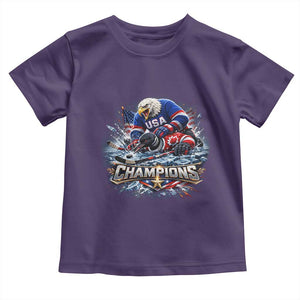 USA Ice Hockey Toddler T Shirt Eagle Dominates Canada 2026 Hockey Champions Graphic TS10 Purple Print Your Wear