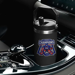 USA Ice Hockey Flip Straw Tumbler America Champions Patriotic Ice Hockey Team Fan TS10 Print Your Wear
