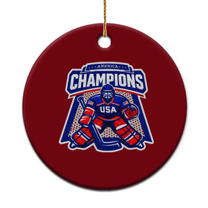 USA Ice Hockey Ceramic Ornament America Champions Patriotic Ice Hockey Team Fan TS10 1pc Red Print Your Wear