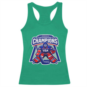 USA Ice Hockey Racerback Tank Top America Champions Patriotic Ice Hockey Team Fan TS10 Irish Green Print Your Wear