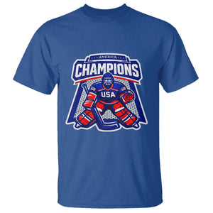 USA Ice Hockey T Shirt America Champions Patriotic Ice Hockey Team Fan TS10 Royal Blue Print Your Wear