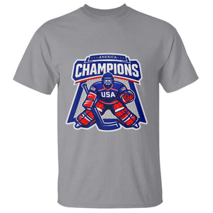 USA Ice Hockey T Shirt America Champions Patriotic Ice Hockey Team Fan TS10 Sport Gray Print Your Wear