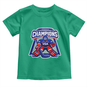 USA Ice Hockey Toddler T Shirt America Champions Patriotic Ice Hockey Team Fan TS10 Irish Green Print Your Wear