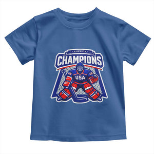 USA Ice Hockey Toddler T Shirt America Champions Patriotic Ice Hockey Team Fan TS10 Royal Blue Print Your Wear