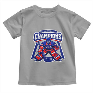 USA Ice Hockey Toddler T Shirt America Champions Patriotic Ice Hockey Team Fan TS10 Sport Gray Print Your Wear