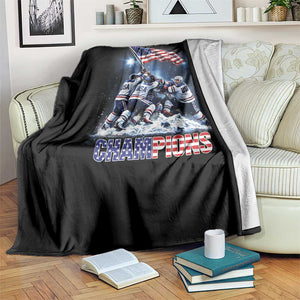 USA Ice Hockey Throw Blanket Hockey Champions 2026 USA Players Raising Flag On Ice TS10 Print Your Wear