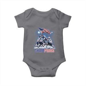 USA Ice Hockey Baby Onesie Hockey Champions 2026 USA Players Raising Flag On Ice TS10 Charcoal Print Your Wear