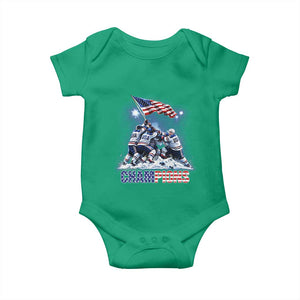 USA Ice Hockey Baby Onesie Hockey Champions 2026 USA Players Raising Flag On Ice TS10 Irish Green Print Your Wear