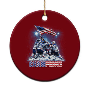 USA Ice Hockey Ceramic Ornament Hockey Champions 2026 USA Players Raising Flag On Ice TS10 1pc Red Print Your Wear