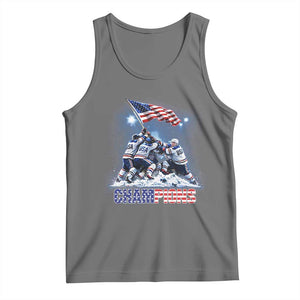 USA Ice Hockey Tank Top Hockey Champions 2026 USA Players Raising Flag On Ice TS10 Black Heather Print Your Wear