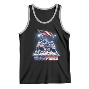 USA Ice Hockey Tank Top Hockey Champions 2026 USA Players Raising Flag On Ice TS10 Black Athletic Heather Print Your Wear