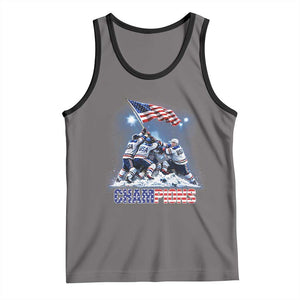 USA Ice Hockey Tank Top Hockey Champions 2026 USA Players Raising Flag On Ice TS10 Deep Heather Black Print Your Wear