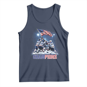 USA Ice Hockey Tank Top Hockey Champions 2026 USA Players Raising Flag On Ice TS10 Navy Print Your Wear