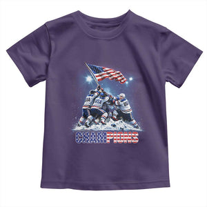 USA Ice Hockey Toddler T Shirt Hockey Champions 2026 USA Players Raising Flag On Ice TS10 Purple Print Your Wear