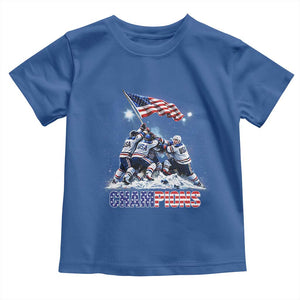 USA Ice Hockey Toddler T Shirt Hockey Champions 2026 USA Players Raising Flag On Ice TS10 Royal Blue Print Your Wear