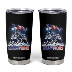 USA Ice Hockey Tumbler Cup Hockey Champions 2026 USA Players Raising Flag On Ice TS10 Black Print Your Wear