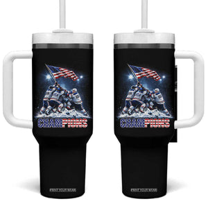 USA Ice Hockey Tumbler With Handle Hockey Champions 2026 USA Players Raising Flag On Ice TS10 One Size: 40 oz Black Print Your Wear