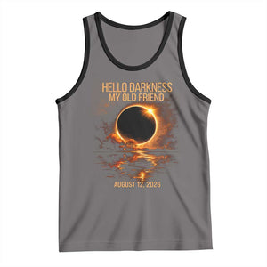 Solar Eclipse 2026 Tank Top Hello Darkness 12 August 2026 Totality Gift TS10 Deep Heather Black Print Your Wear