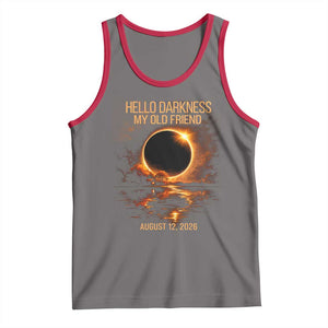 Solar Eclipse 2026 Tank Top Hello Darkness 12 August 2026 Totality Gift TS10 Deep Heather Red Print Your Wear