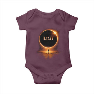 Total Solar Eclipse 2026 Baby Onesie August 12th Totality Gift TS10 Maroon Print Your Wear