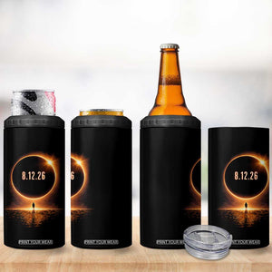 Total Solar Eclipse 2026 4 in 1 Can Cooler Tumbler August 12th Totality Gift TS10 Print Your Wear