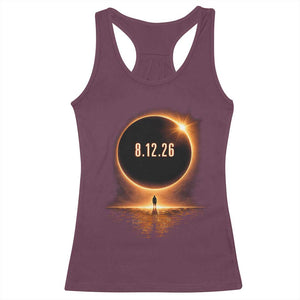 Total Solar Eclipse 2026 Racerback Tank Top August 12th Totality Gift TS10 Maroon Print Your Wear
