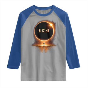 Total Solar Eclipse 2026 Raglan Shirt August 12th Totality Gift TS10 Sport Gray Royal Print Your Wear
