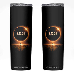 Total Solar Eclipse 2026 Skinny Tumbler August 12th Totality Gift TS10 Black Print Your Wear