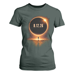 Total Solar Eclipse 2026 T Shirt For Women August 12th Totality Gift TS10 Dark Forest Green Print Your Wear