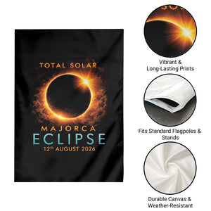 Total Solar Eclipse Garden Flag 12th August 2026 Majorca Totality TS10 Print Your Wear